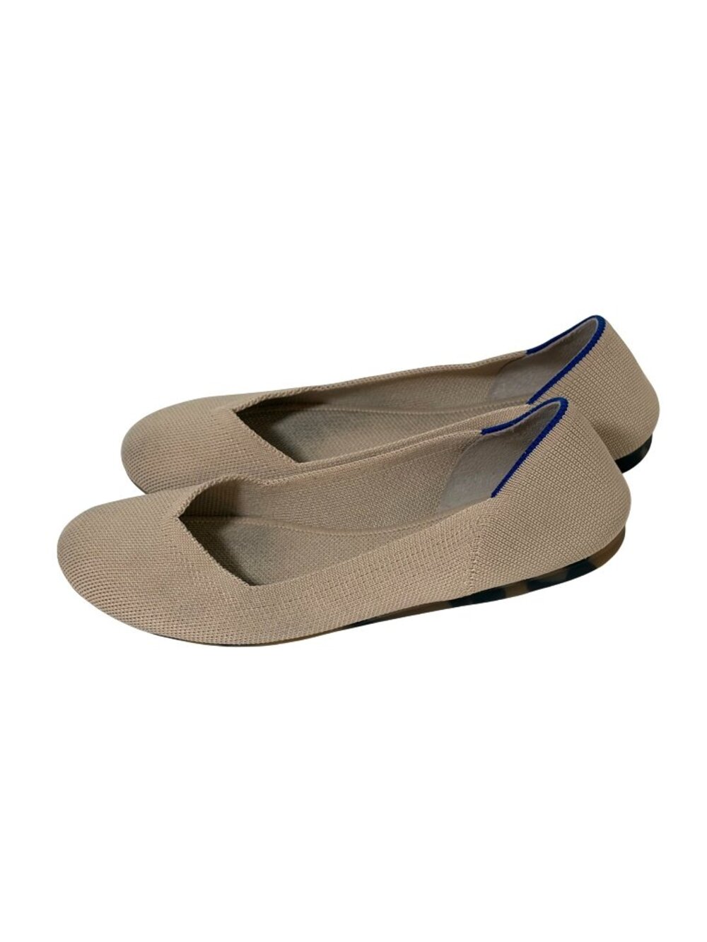 Rothys Womens Size 7.5 Ballerina Flat Shoes The Point II Toe Slip On Tan Beige T